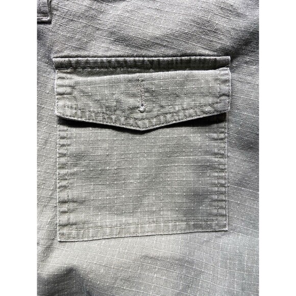 Vtg Y2K L.E.I. Crop Cargo Pants Size 7 Green Ripstop Paratrooper Utility 2000s - Picture 13 of 15